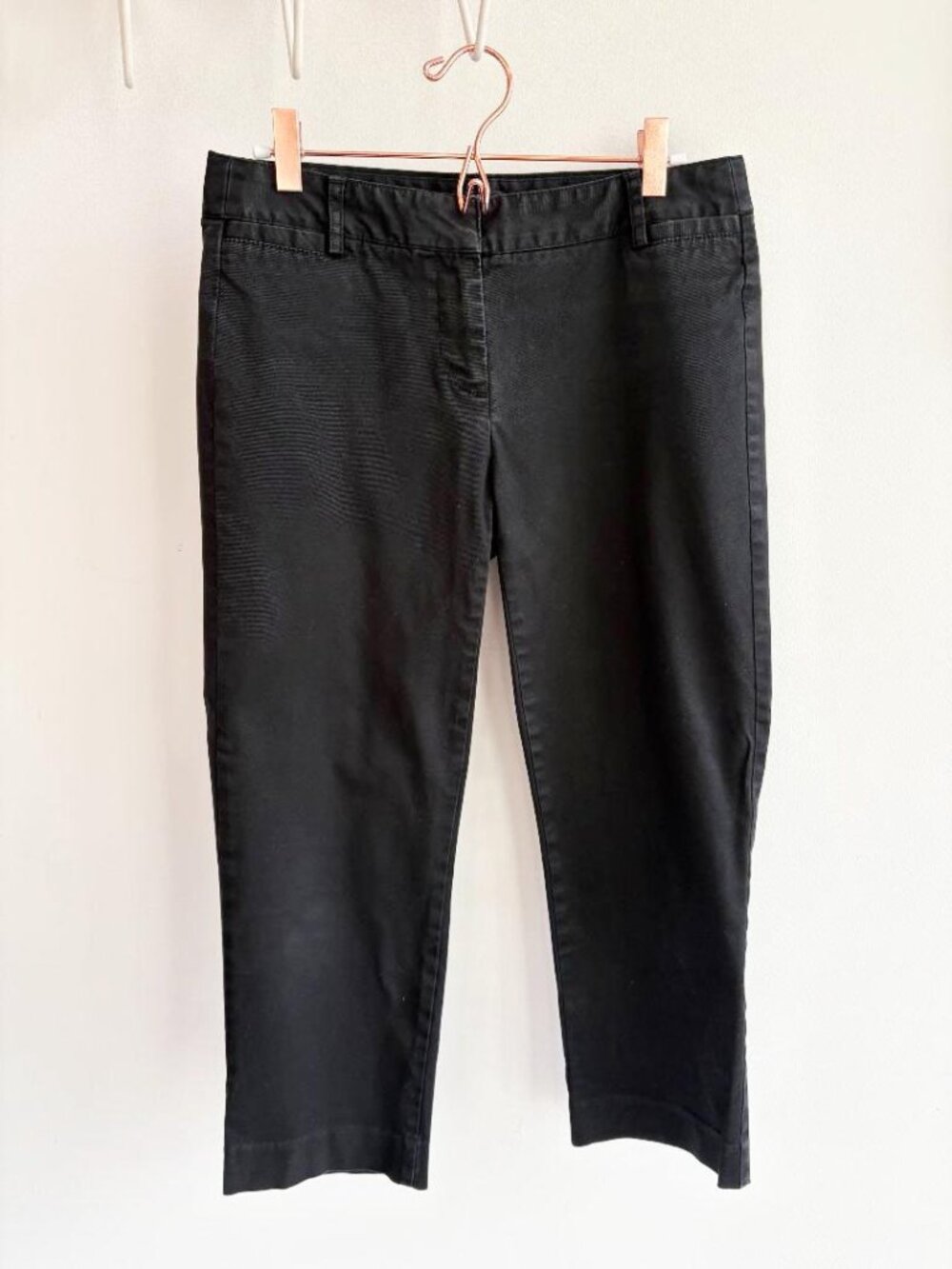 J. Crew Stretch City Fit Cropped Twill Chino Black Pants